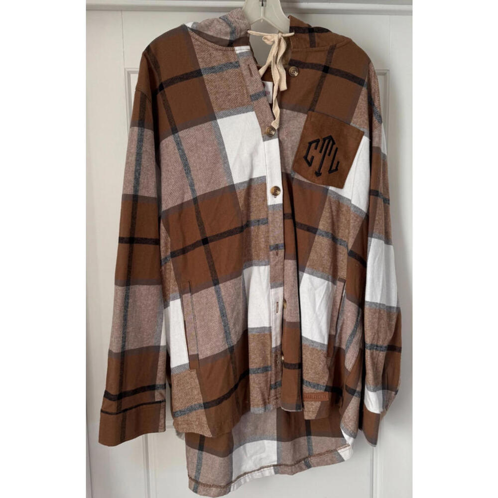 Marley Lilly Pullover Hoodie Women's Size 2XL Brown/White/Blue